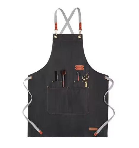 High Quality Canvas Apron High Waterproof Portable Canvas Apron Restaurant Bar Apron With Custom Logo Print