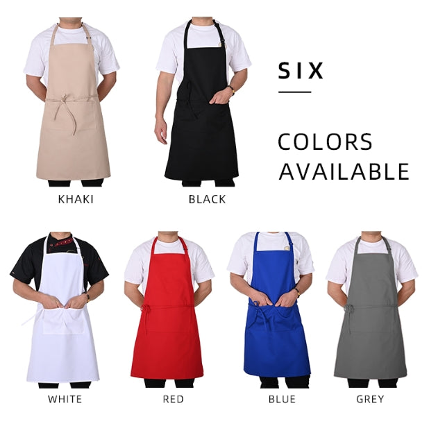 Customized LOGO quality solid color waterproof, oil-proof and stain-proof apron