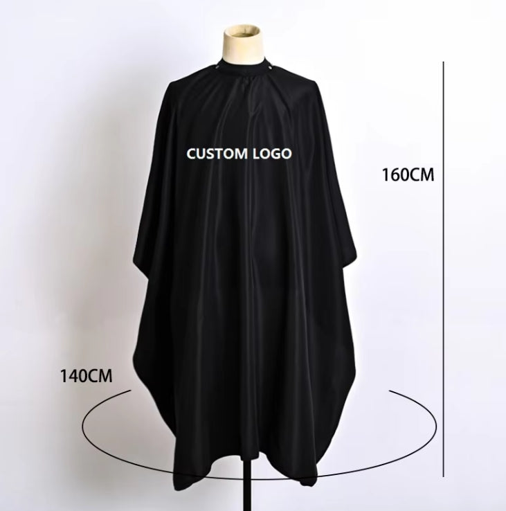 Wholesale Custom Logo Hair Salon Capes With Silicone Neck for Waterproof Hairdressing Cape