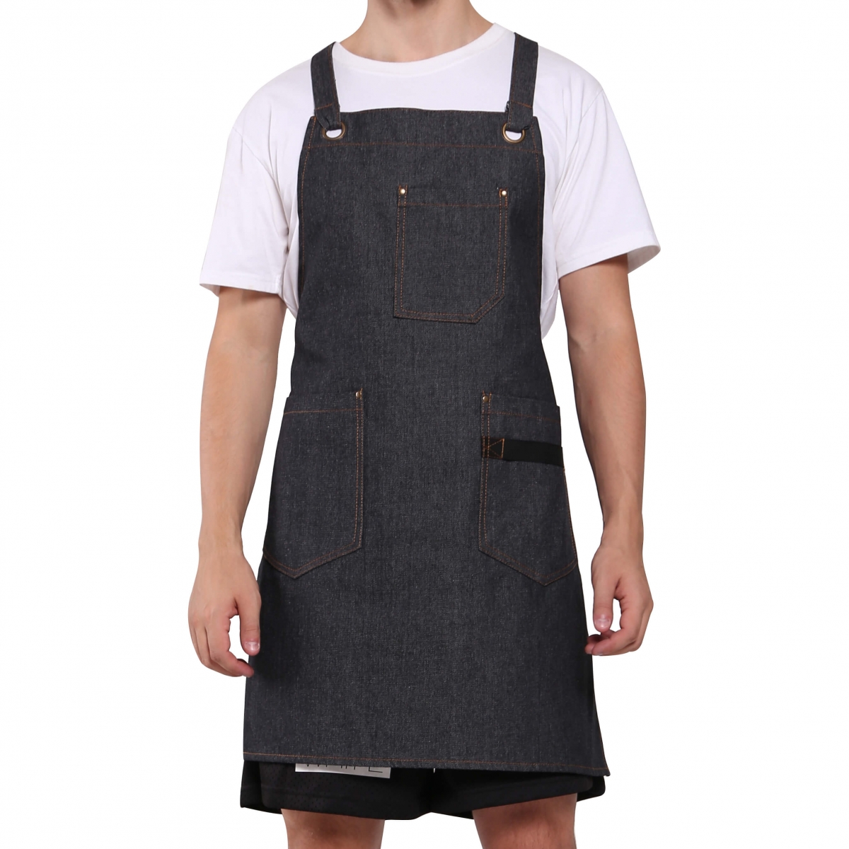12.5oz cotton denim apron with crossback strap and buckle QS-NZ0020-EAPRON- Apron, Oven mitt, Pot holder, Tea towel, Table cloth