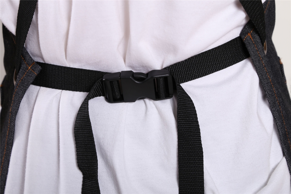 12.5oz cotton denim apron with crossback strap and buckle QS-NZ0020-EAPRON- Apron, Oven mitt, Pot holder, Tea towel, Table cloth