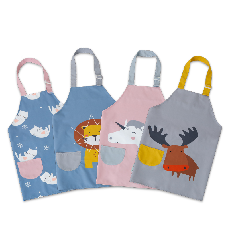 Kids apron with sleeves QS-SPM0013-kitchen textile,apron,oven mitt,pot holder,tea towel,hairdressing cape