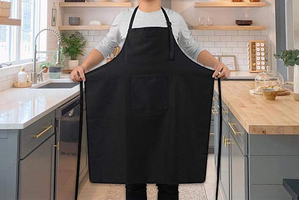 Black Bib Aprons with Pockets-EAPRON- Apron, Oven mitt, Pot holder, Tea towel, Table cloth