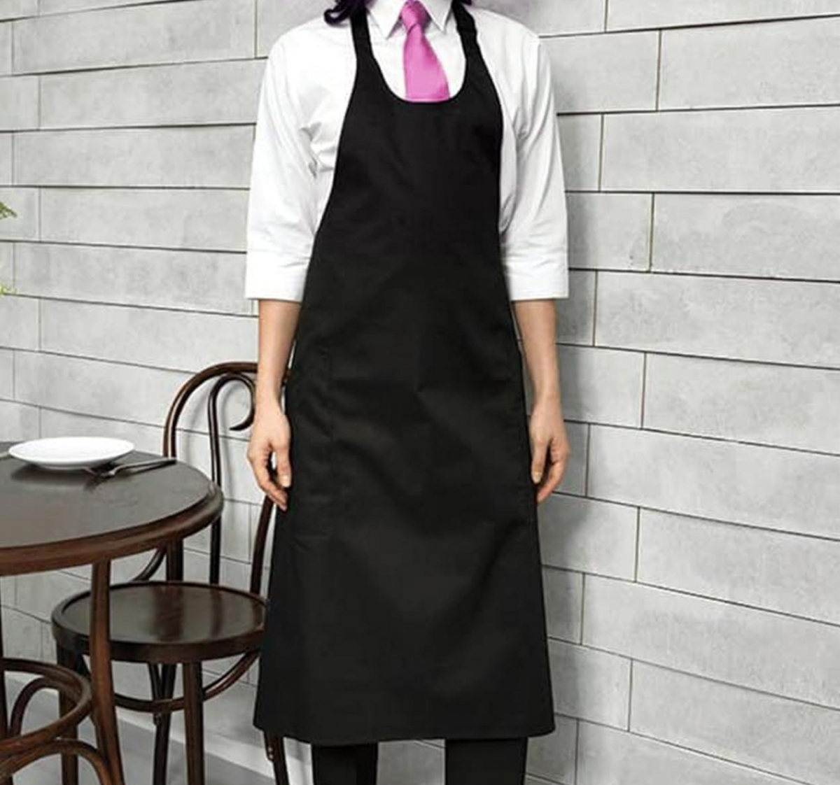 Black Waitress Apron-kitchen textile,apron,oven mitt,pot holder,tea towel,hairdressing cape