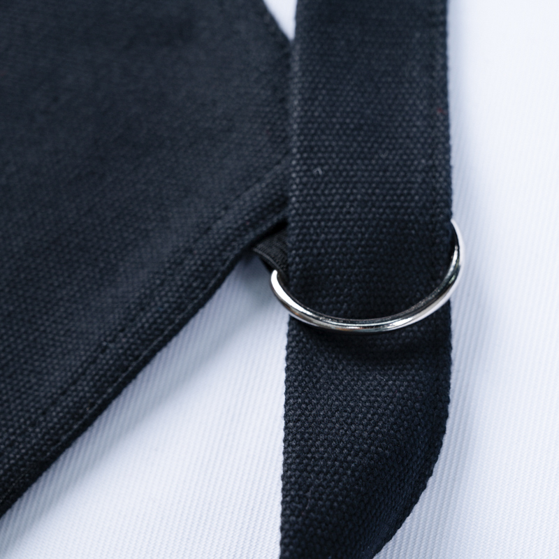 綿帆布クロスバック制服エプロン QS-FB0101-キッチンテキスタイル、エプロン、オーブンミット、鍋つかみ、ティータオル、理髪ケープ