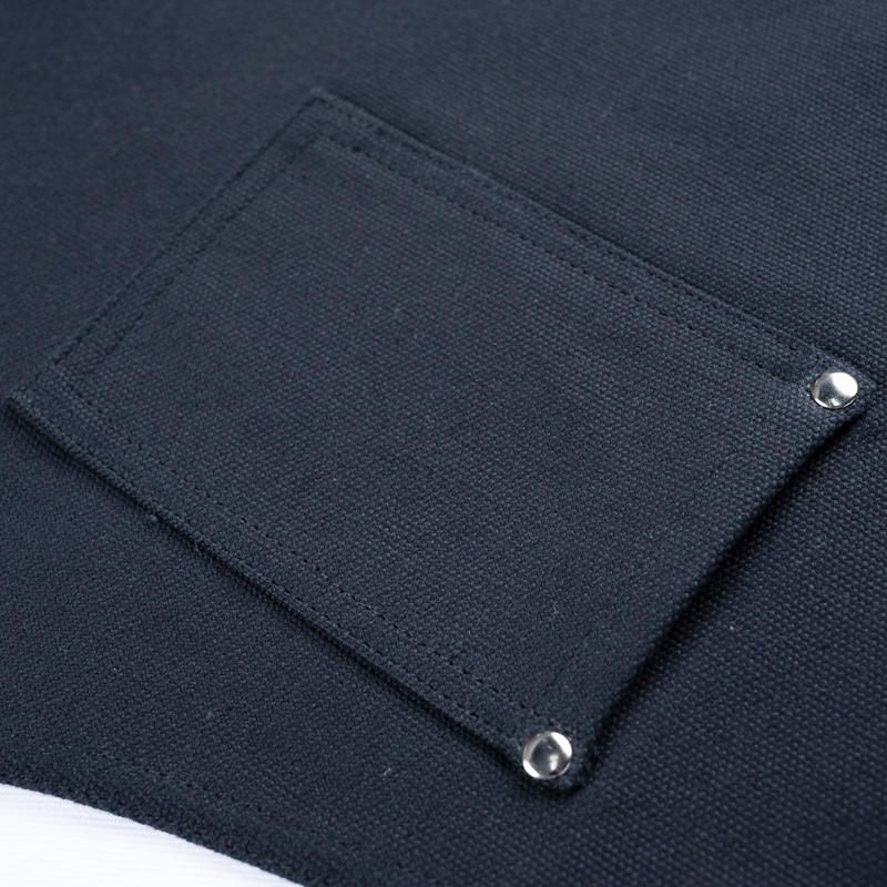 cotton canvas cross-back uniform apron QS-FB0101-нассоҷии ошхона, пешдоман, дастпӯшаки танӯр, дорандаи дег, дастмолча, сарпӯши сартарошӣ