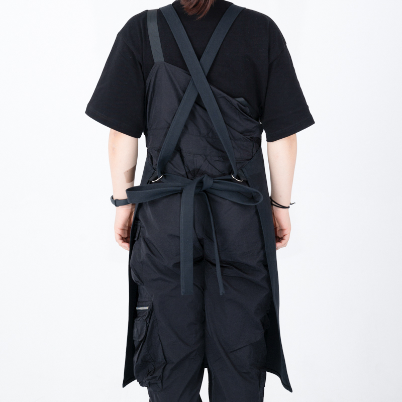 cotton canvas cross-back uniform apron QS-FB0101-මුළුතැන්ගෙයි රෙදිපිළි, ඒප්‍රොන්, අවන් මිට්, භාජන රඳවනය, තේ තුවා, කොණ්ඩා මෝස්තර කේප්