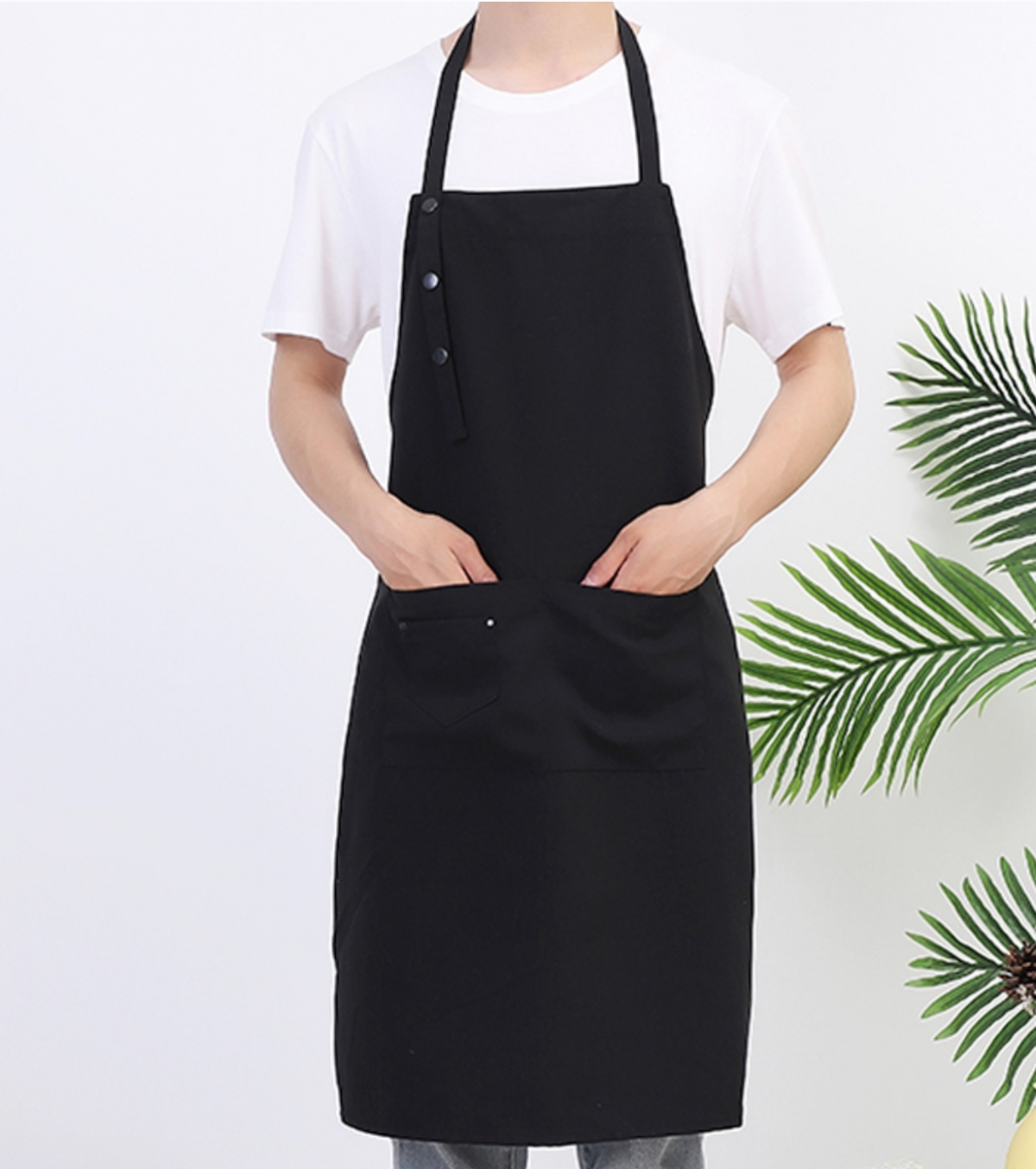 Poly canvas apron QS-FB0059-キッチンテキスタイル、エプロン、オーブンミット、鍋つかみ、ティータオル、理髪ケープ